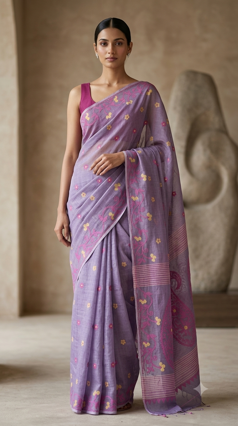 Bengal Cotton Jamdani Saree