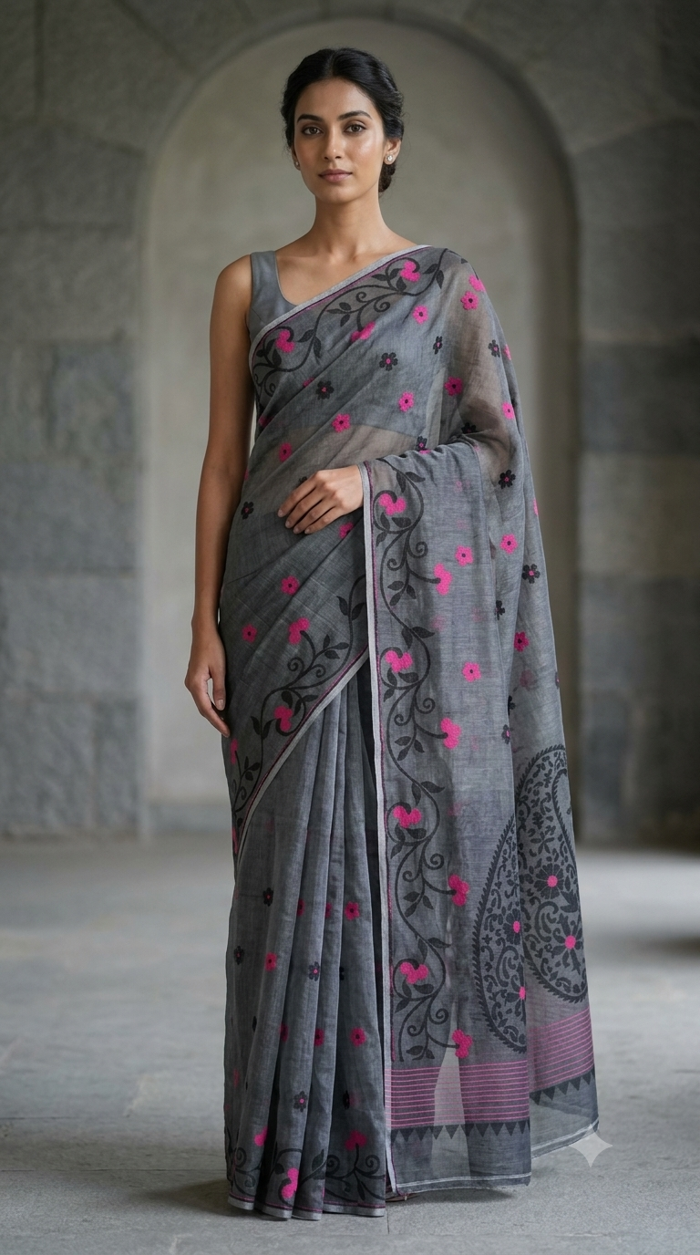 Bengal Cotton Jamdani Saree