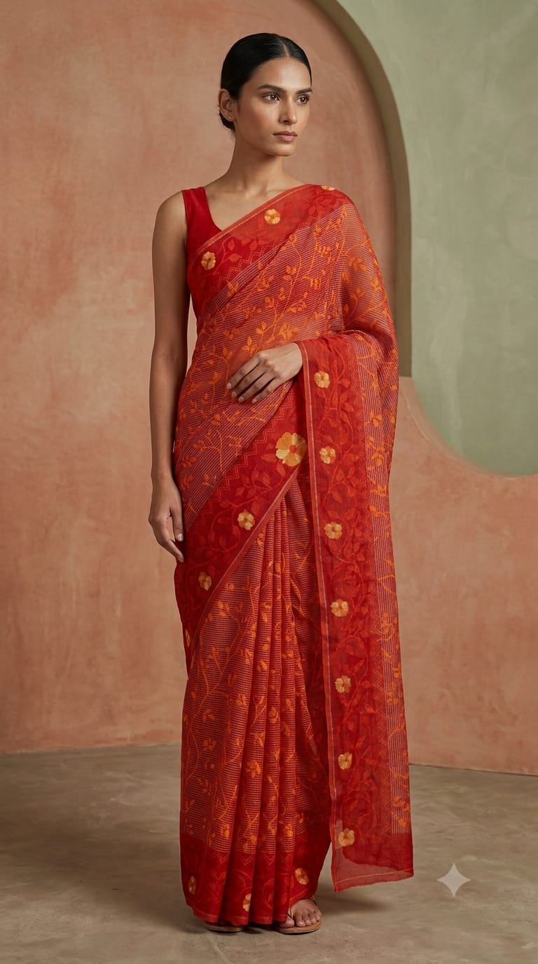 Bengal Cotton Jamdani Saree