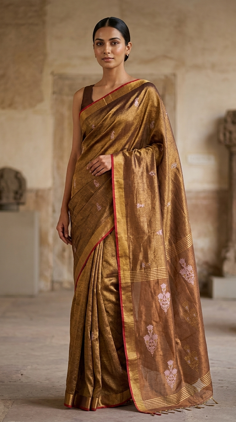 Handloom Tissue Linen Saree