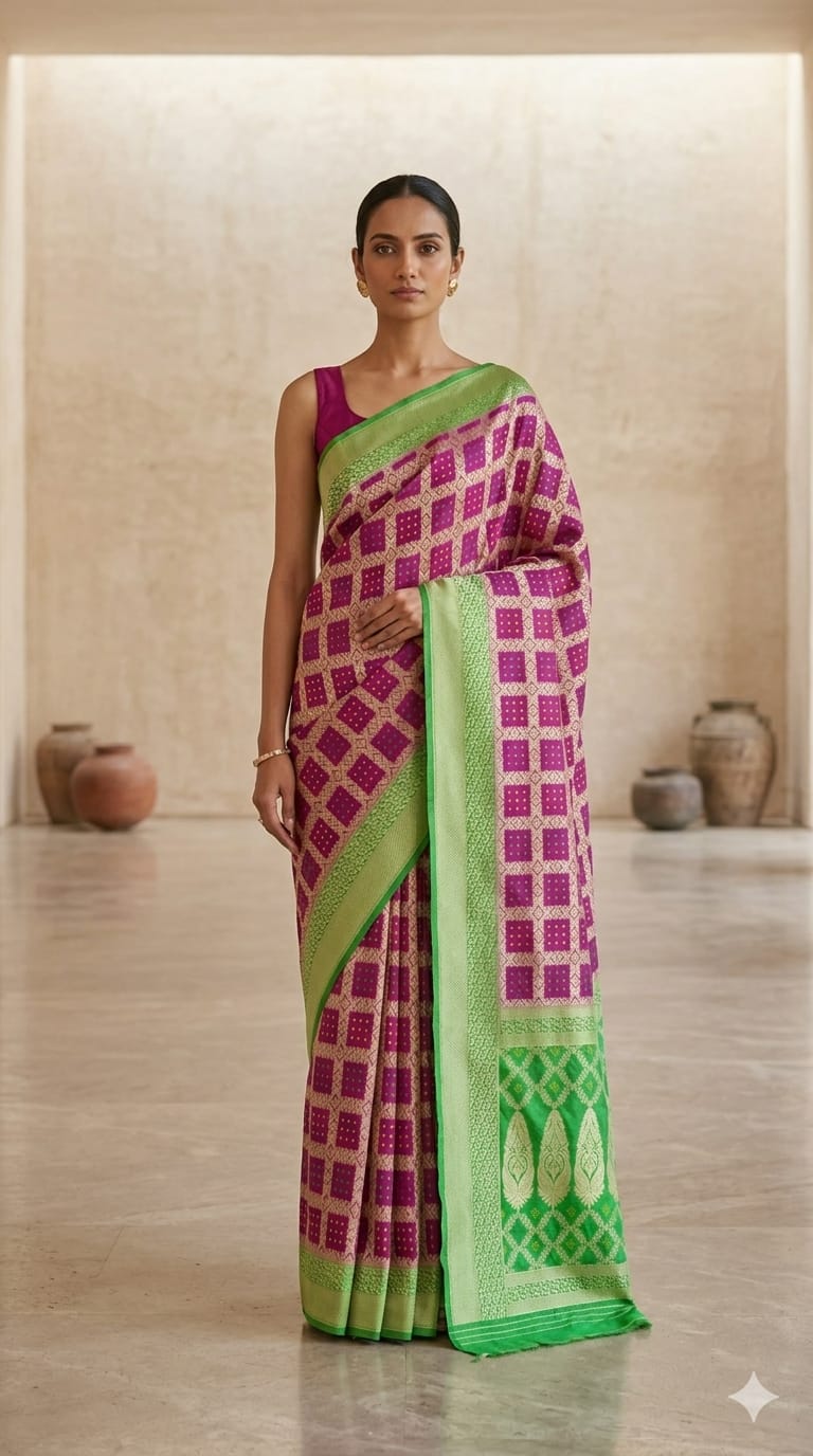 Bandhej Banarasi Saree