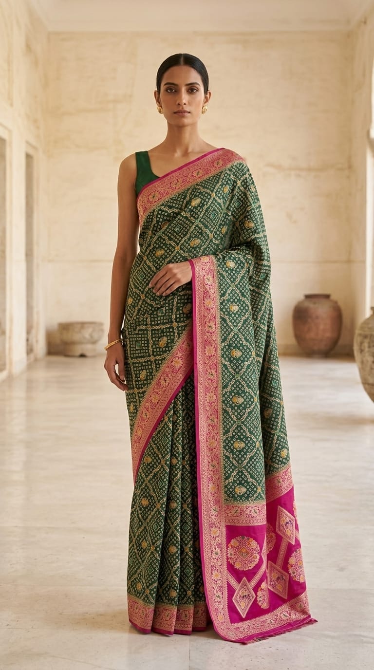 Bandhej Banarasi Saree