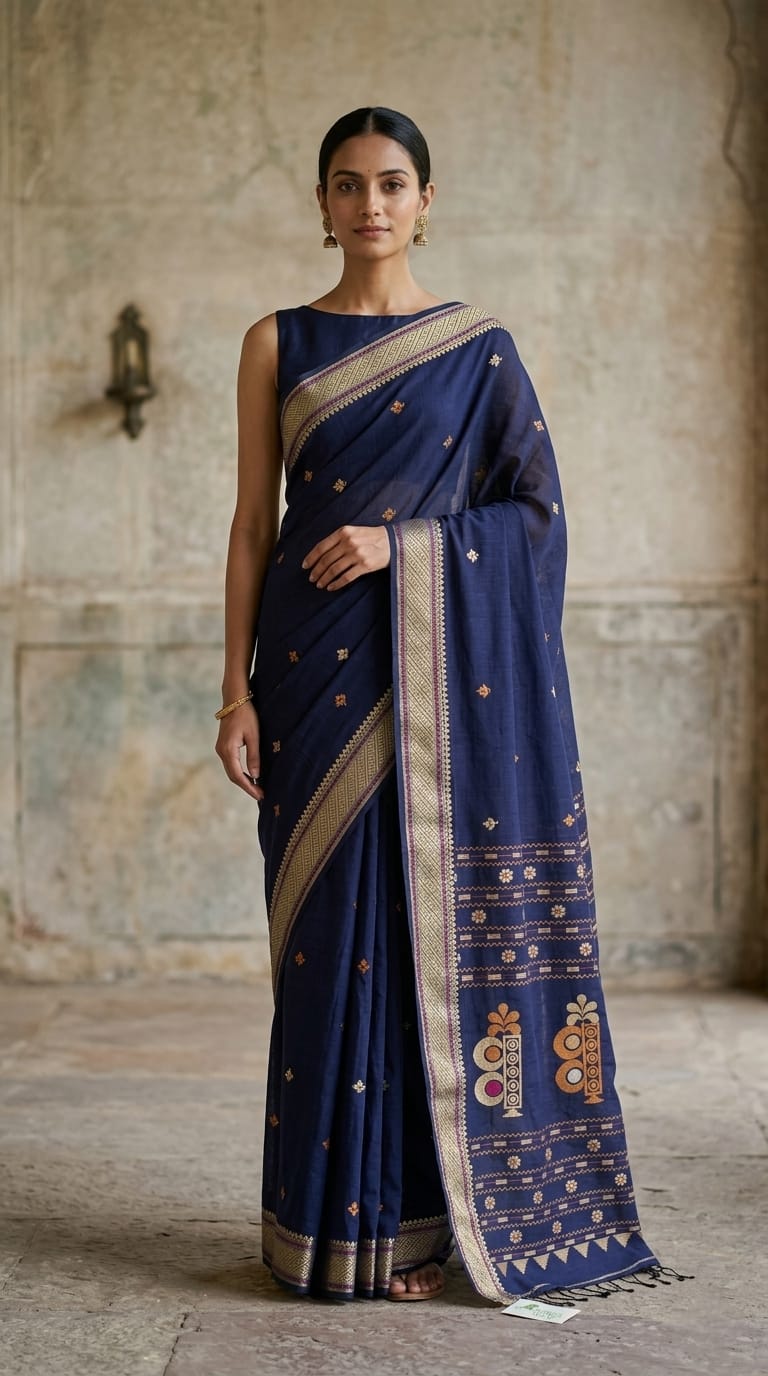 Handloom Cotton Baluchari Saree
