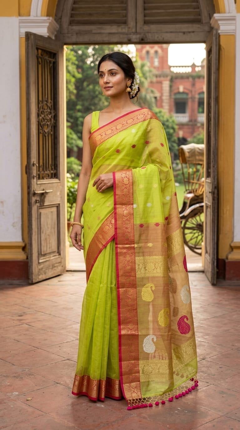 Handloom Organza Banarasi Saree