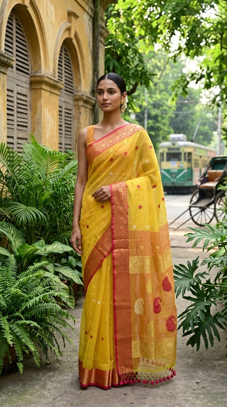 Handloom Organza Banarasi Saree