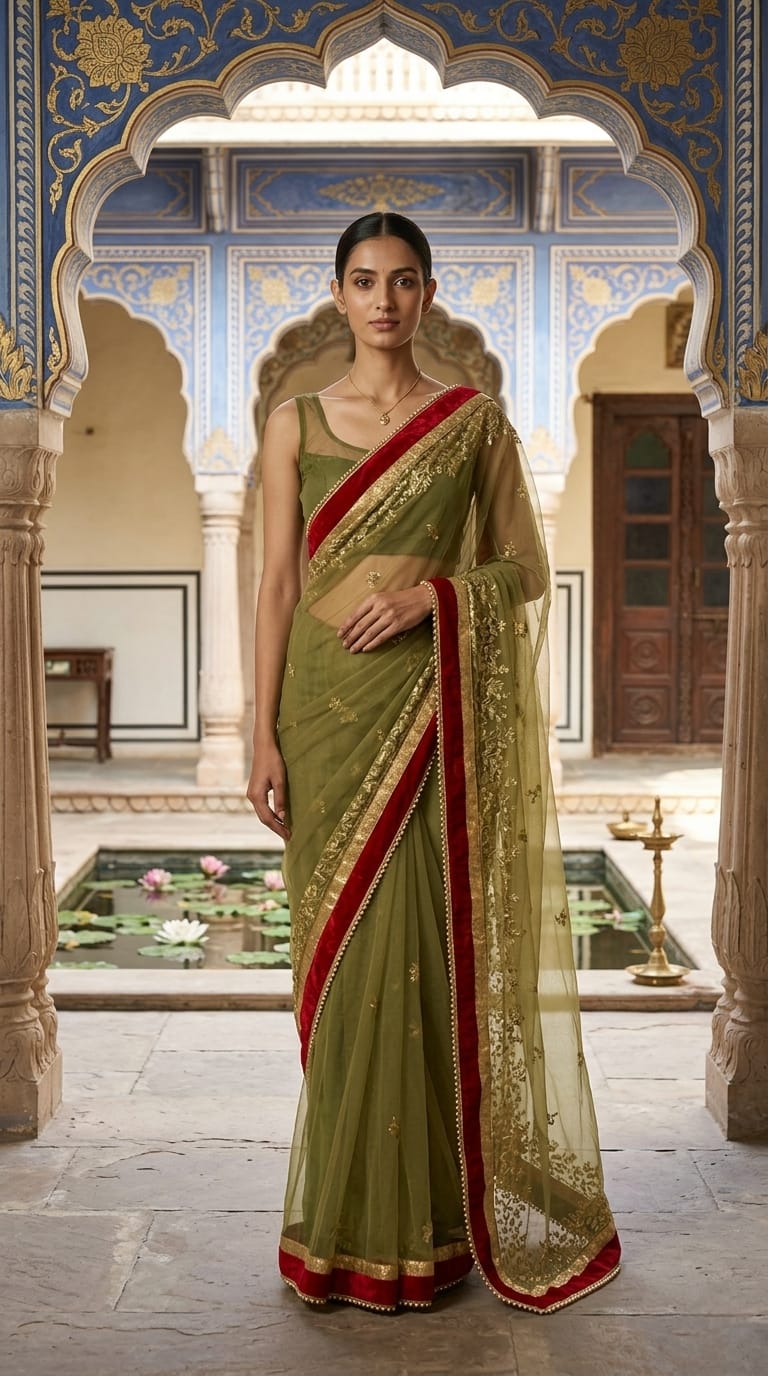 Digital Printed Georgette Saree