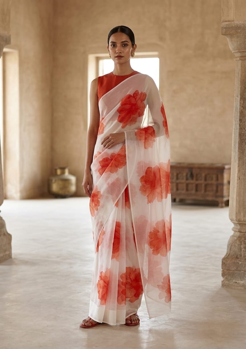 Digital Printed Georgette Saree
