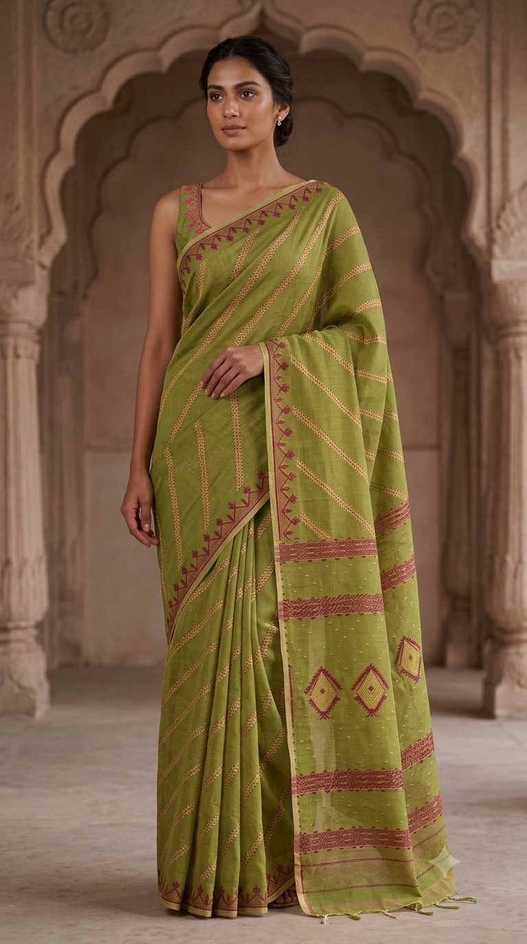 Bengal Cotton Jamdani Saree