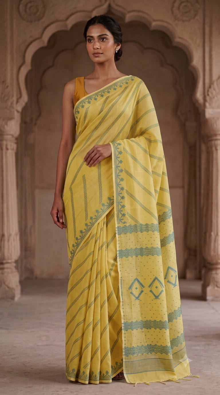 Bengal Cotton Jamdani Saree