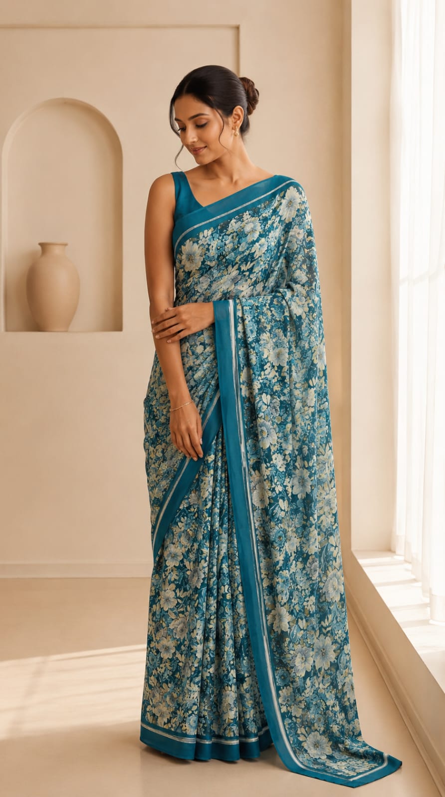Digital Printed Georgette Saree