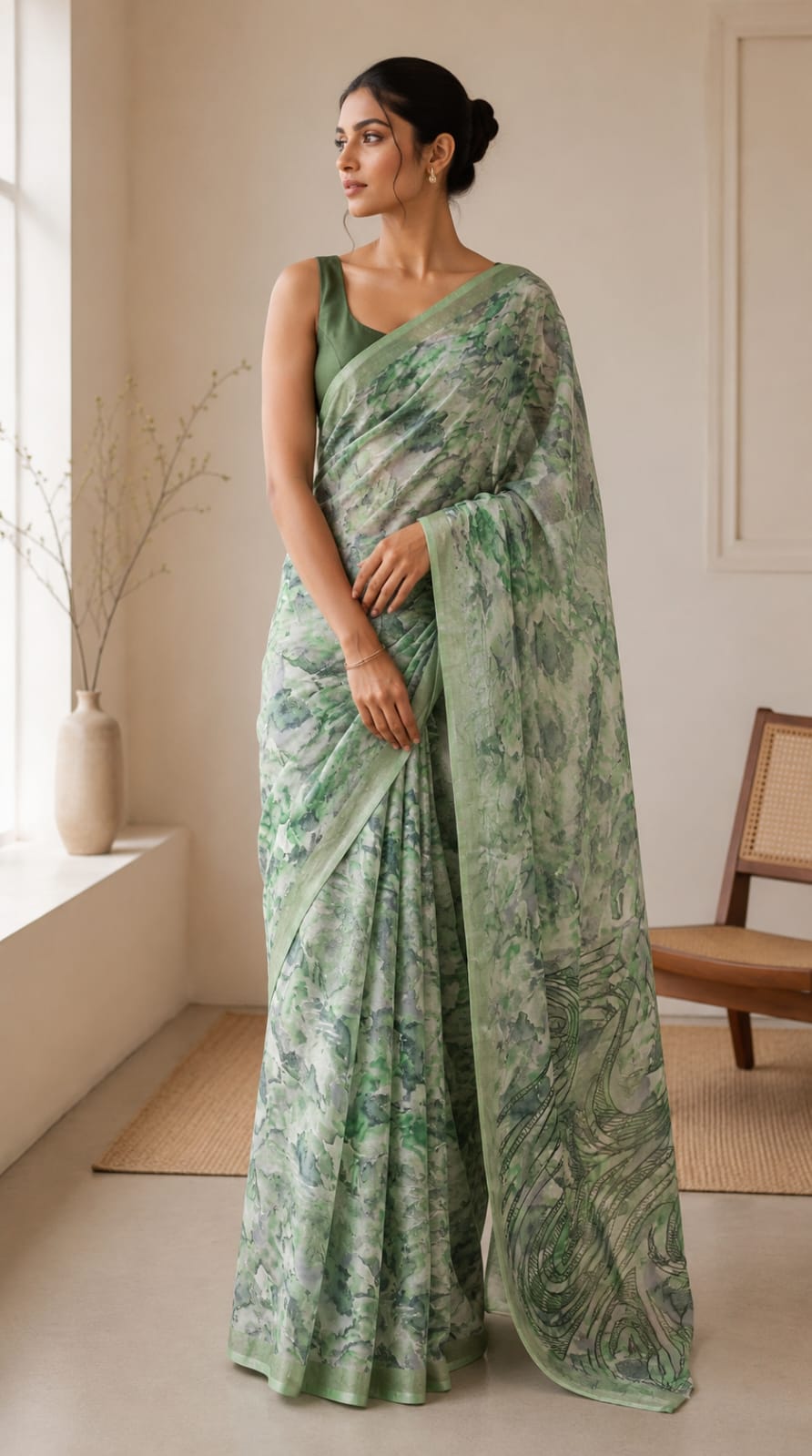 Digital Printed Georgette Saree