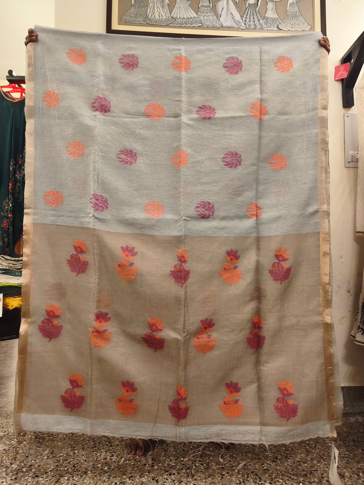 Handloom Linen Tissue Saree