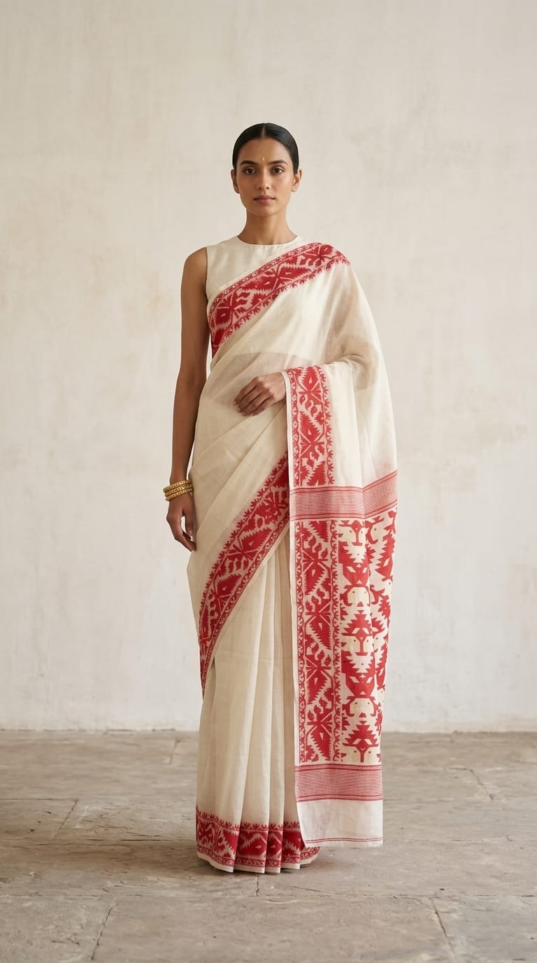 Bengal Laal Paar Saree