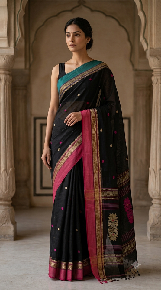 Handloom Cotton Baluchari Saree