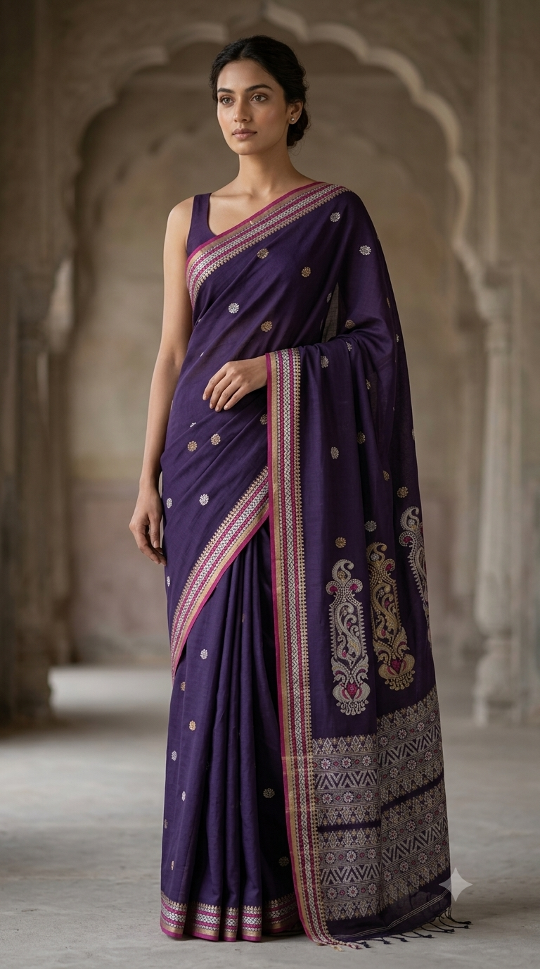 Handloom Cotton Baluchari Saree