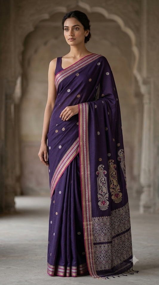 Handloom Cotton Baluchari Saree