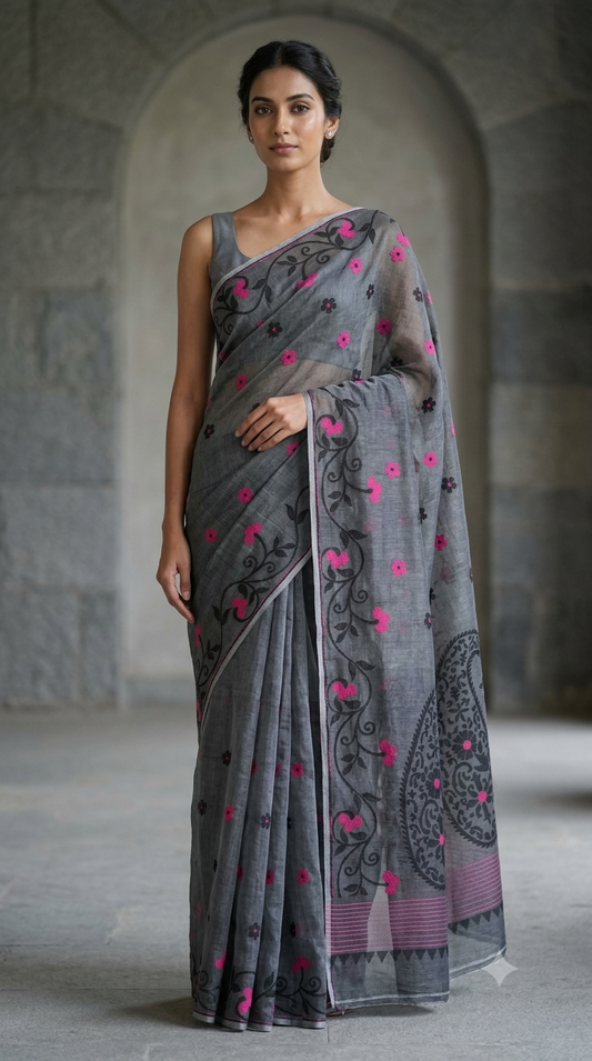 Bengal Cotton Jamdani Saree