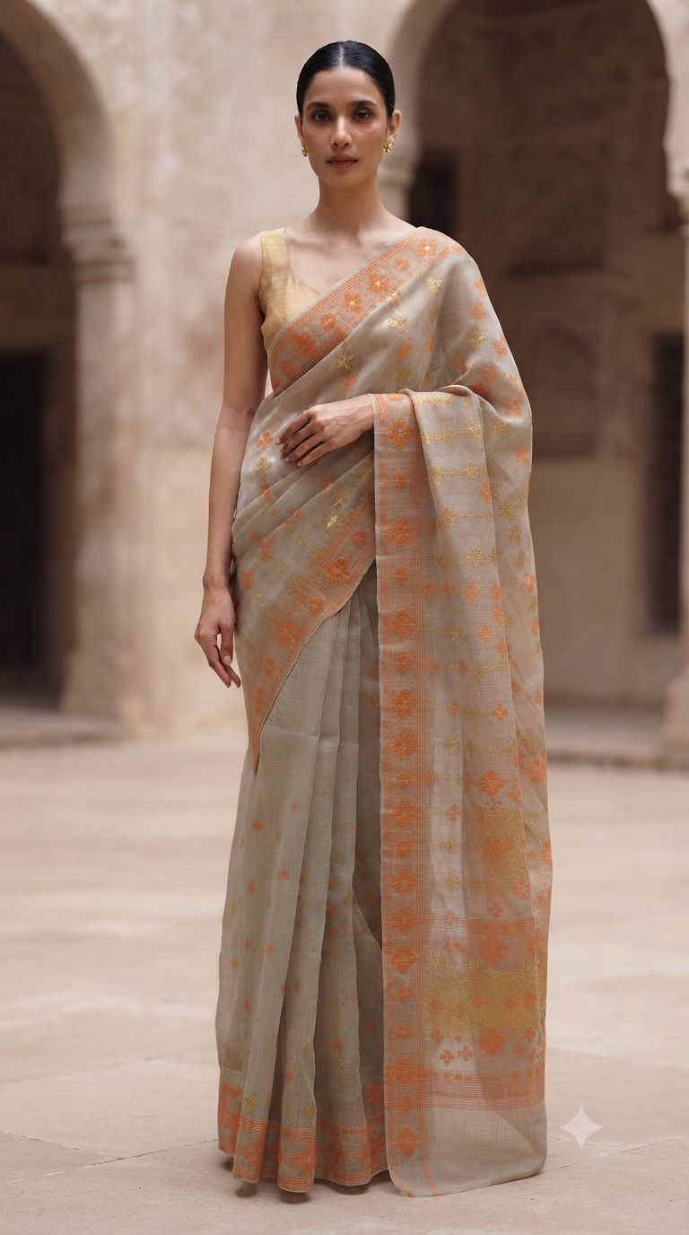 Bengal Cotton Jamdani Saree