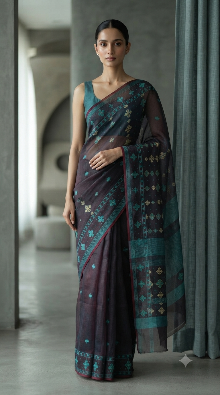 Bengal Cotton Jamdani Saree