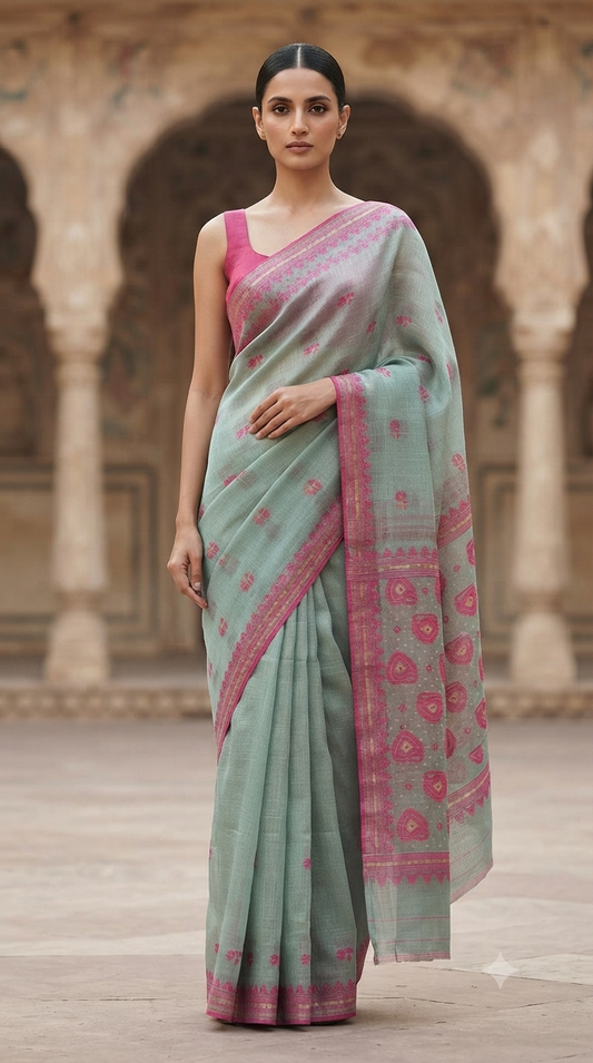Bengal Cotton Jamdani Saree