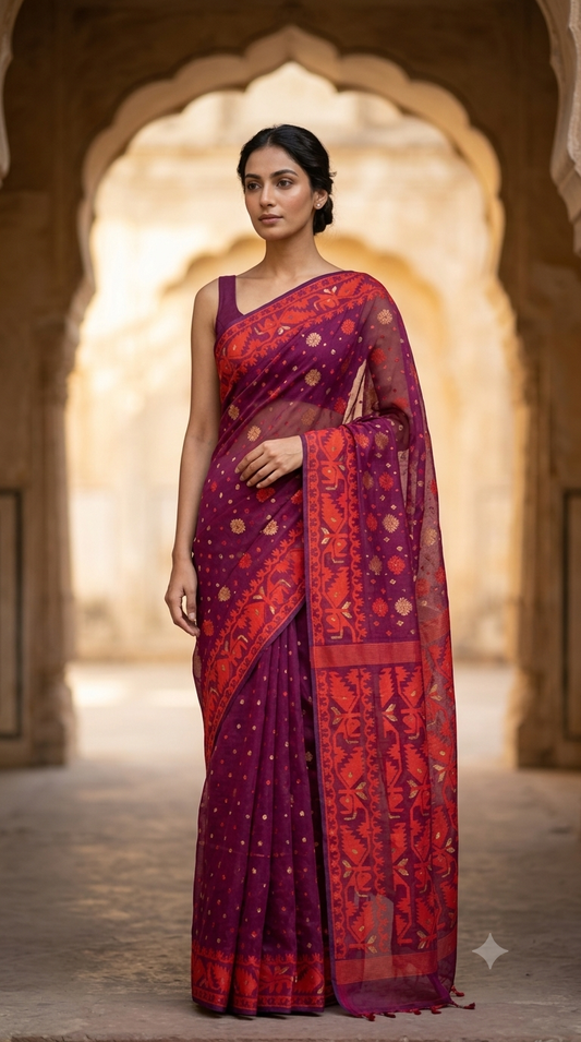 Bengal Cotton Jamdani Saree