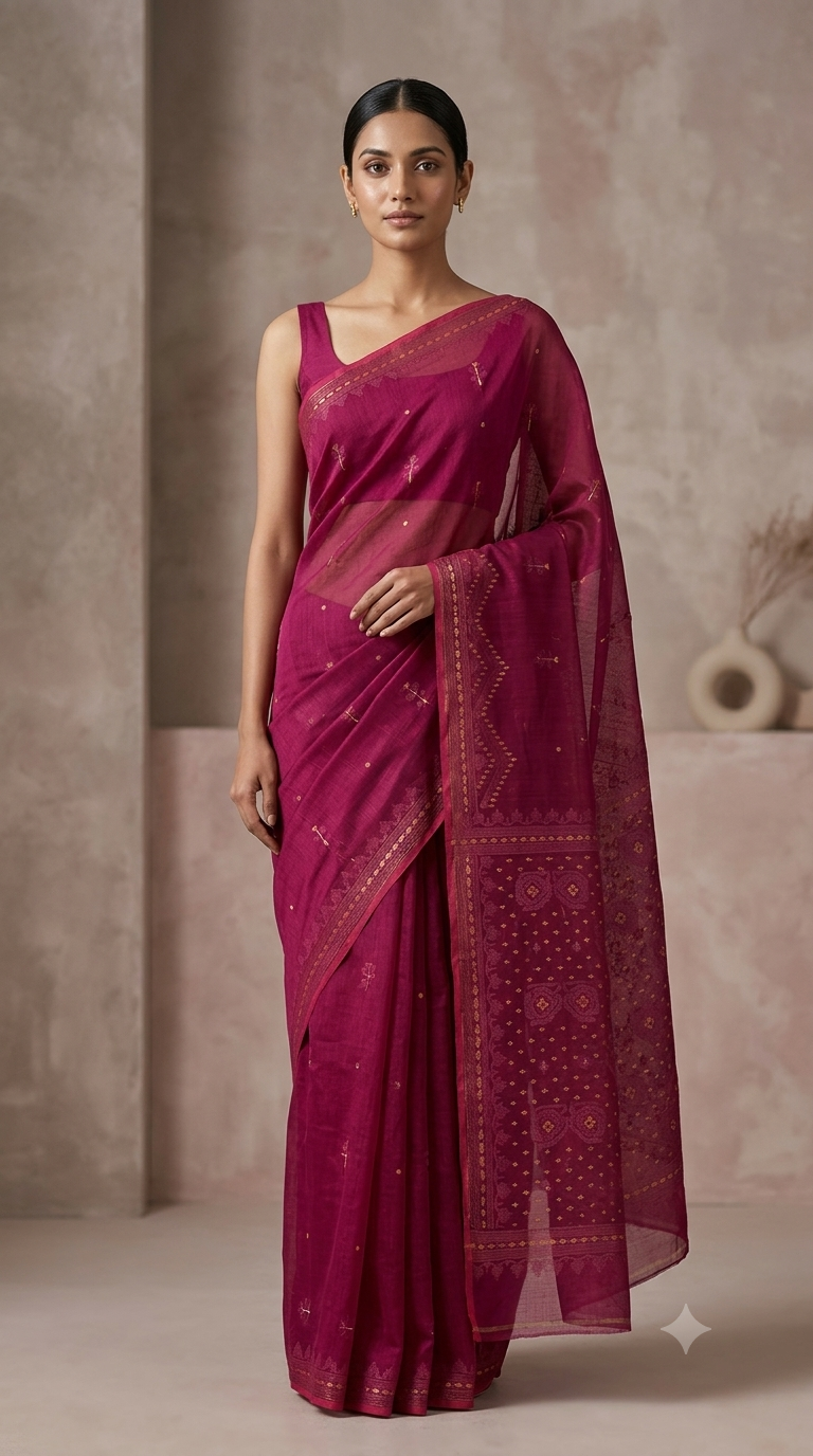 Bengal Cotton Jamdani Saree