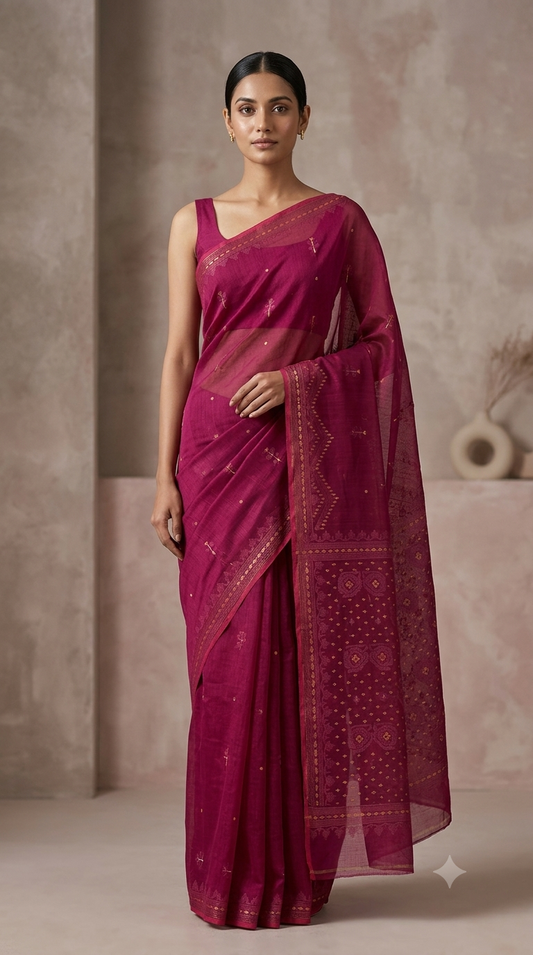 Bengal Cotton Jamdani Saree