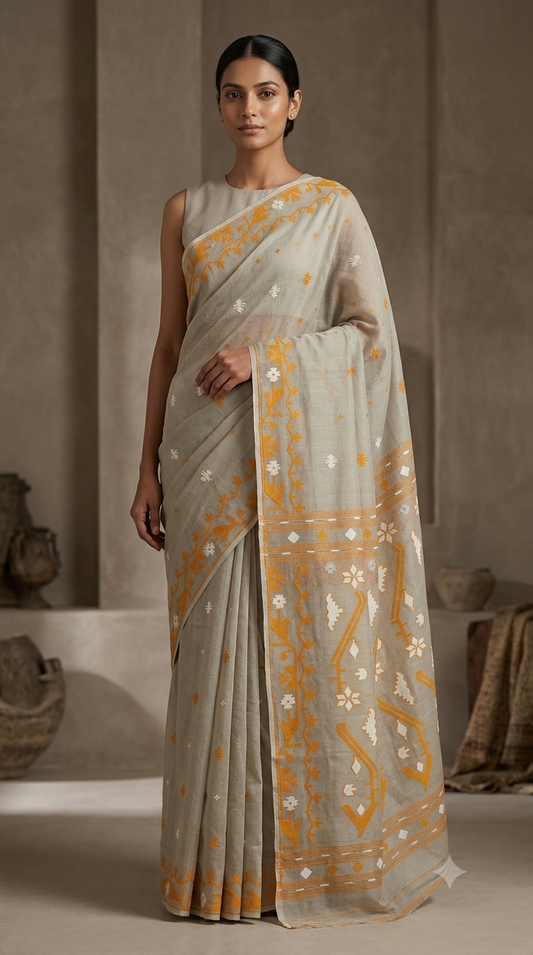 Bengal Cotton Jamdani Saree