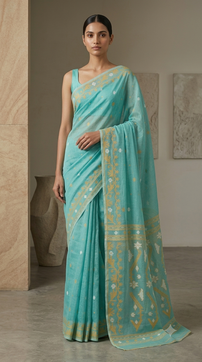 Bengal Cotton Jamdani Saree