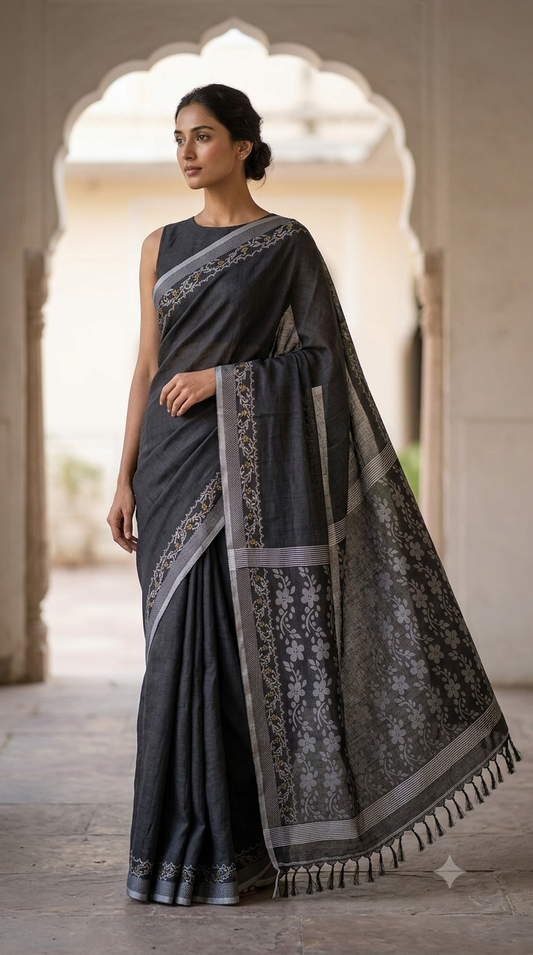 Handloom Tussar Silk Saree