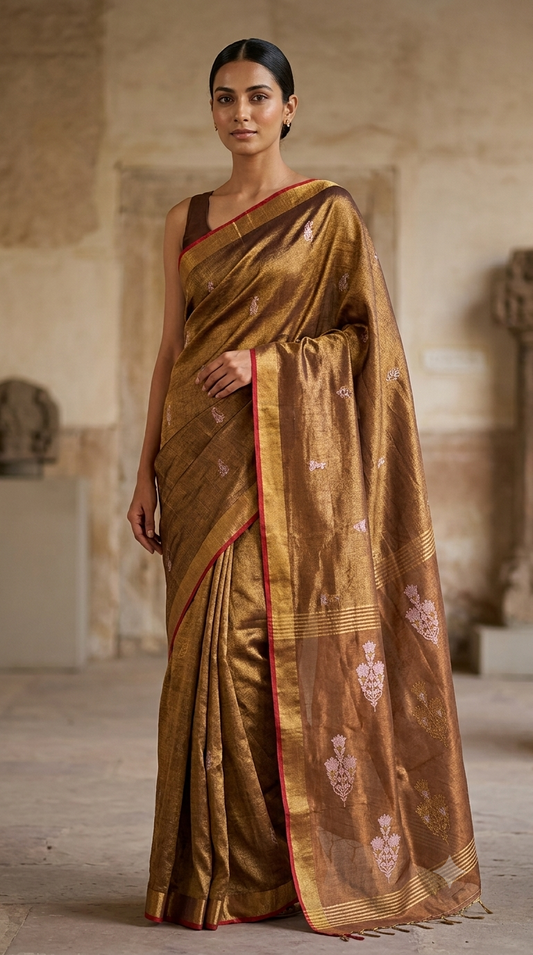 Handloom Tissue Linen Saree