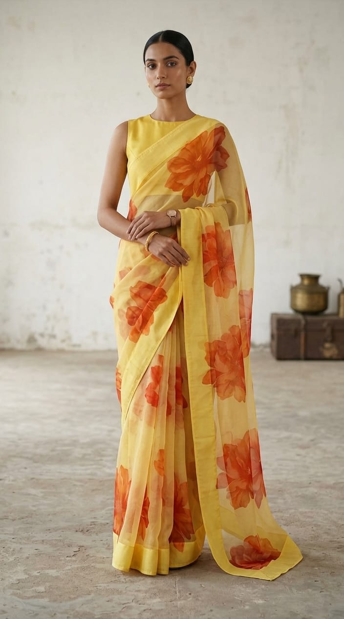Digital Printed Georgette Saree