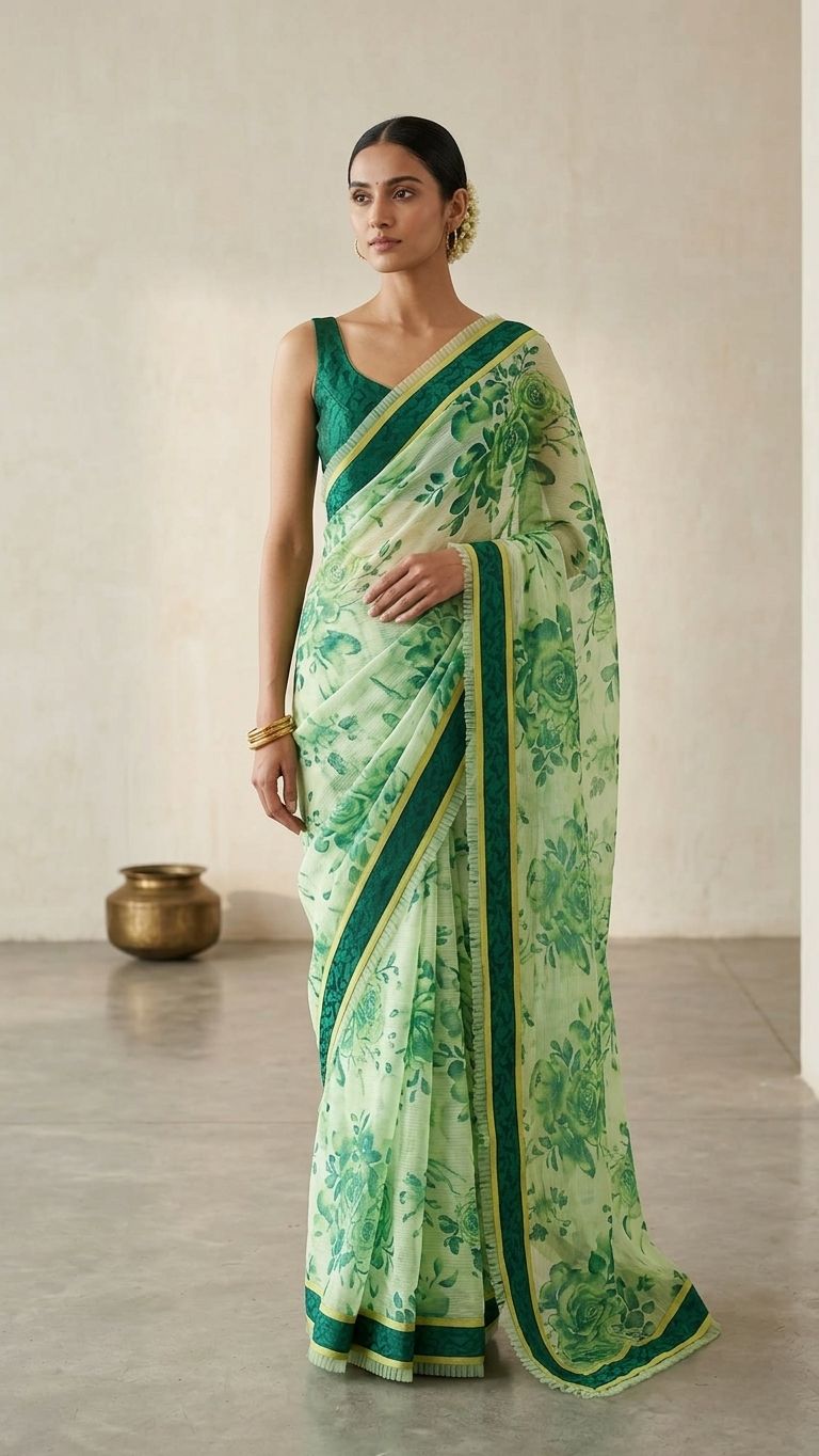 French Chiffon Saree
