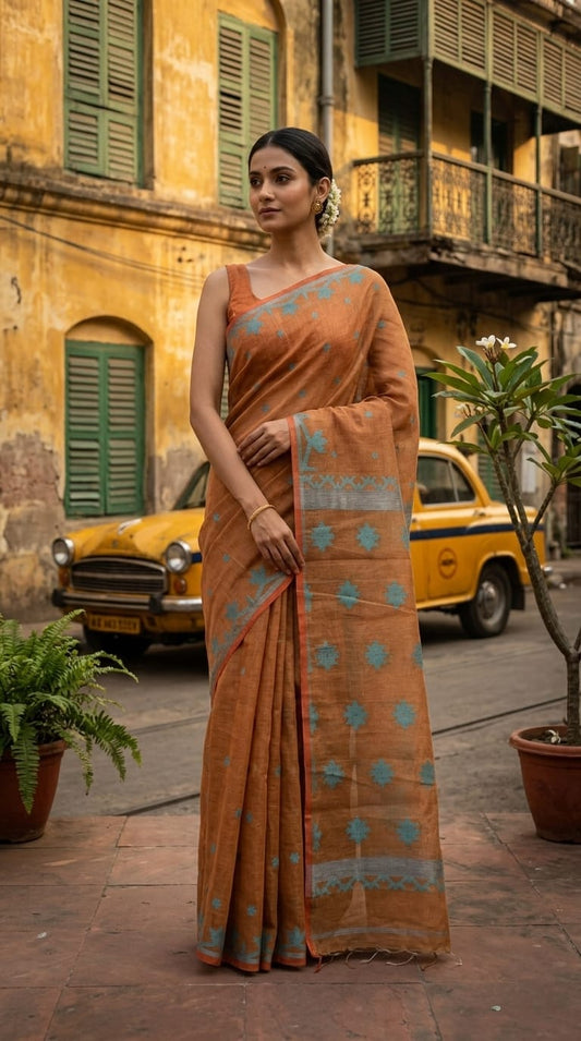 Two Tone Cotton Jamdani Saree