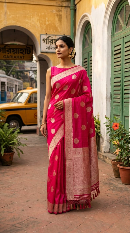 Tussar Matka Silk Saree