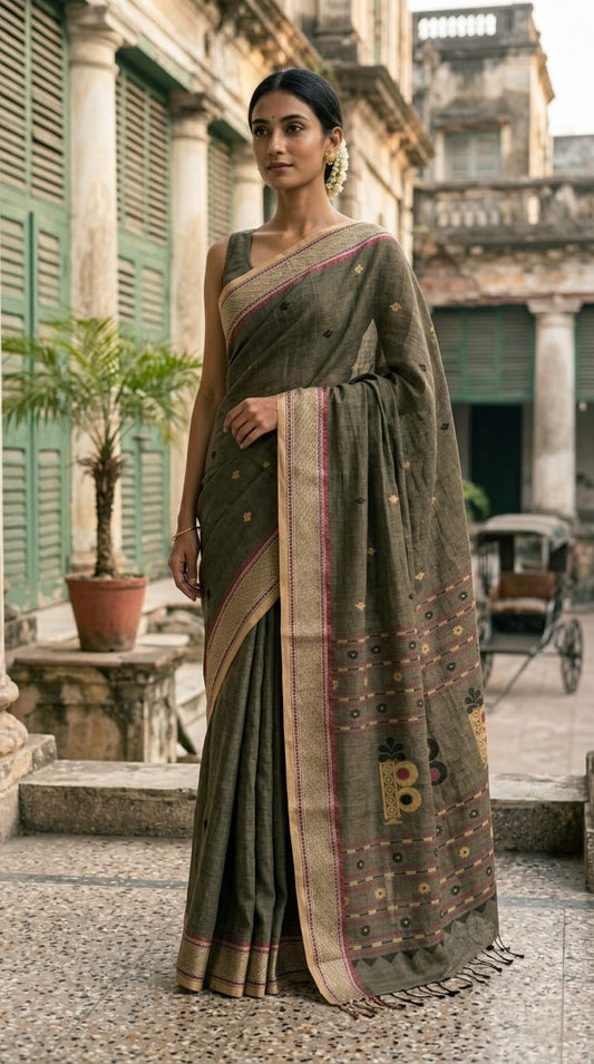 Handloom Cotton Baluchari Saree