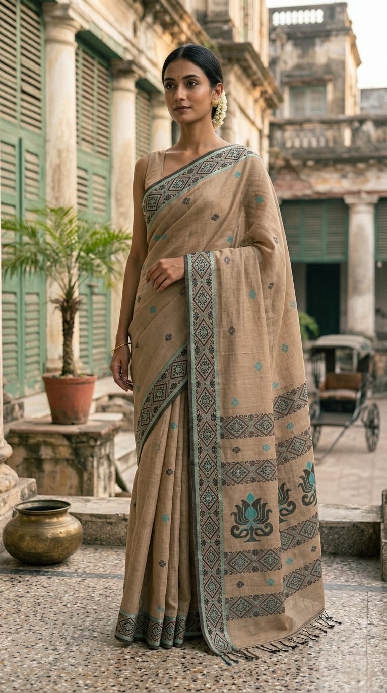 Handloom Cotton Baluchari Saree