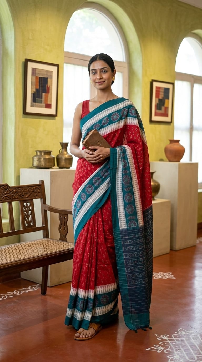Handloom Cotton Ikat Saree