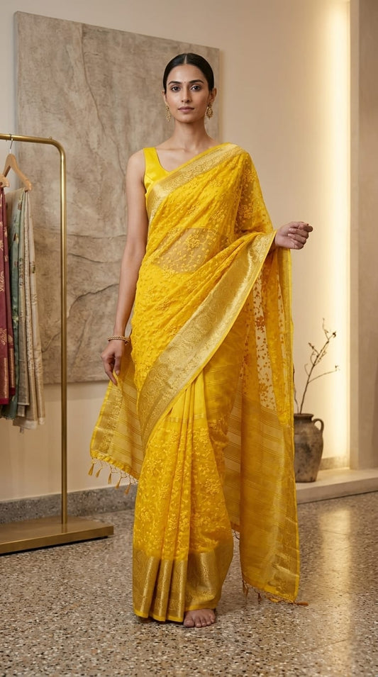 Organza Embroidery Saree