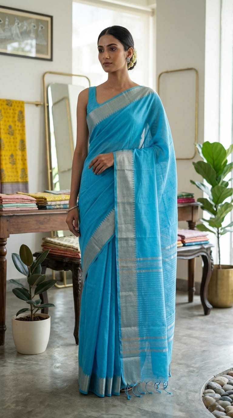 Cotton Chanderi Saree