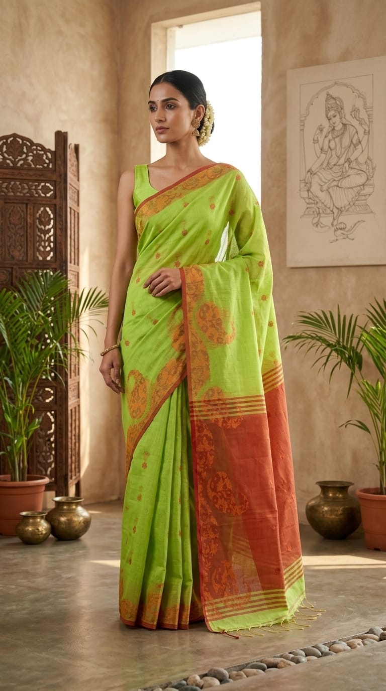 Cotton Chanderi Saree