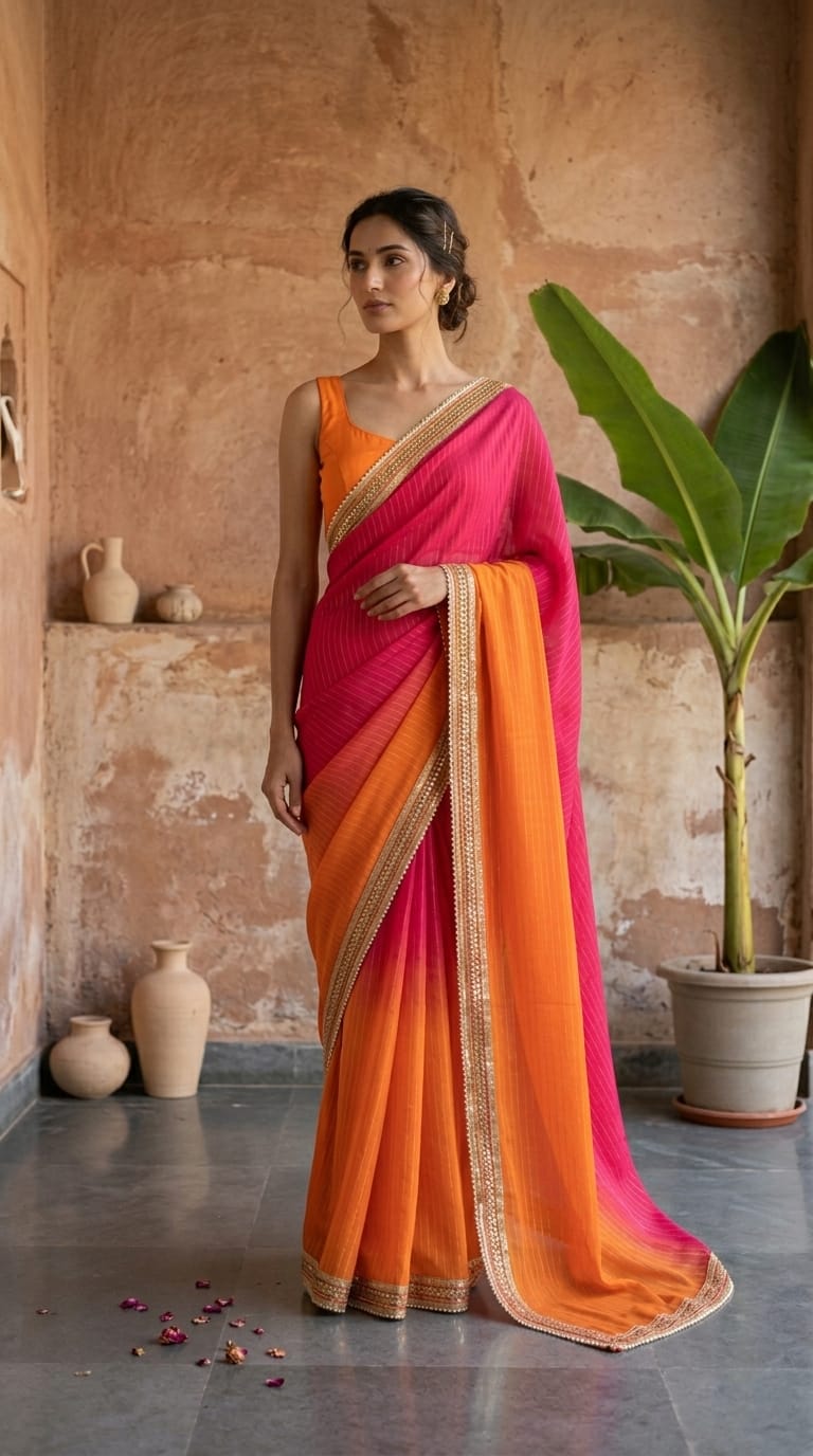 Shaded Organza Saree