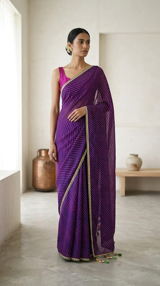 Georgette Leheriya Saree