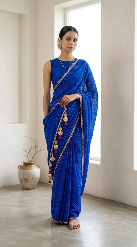 Georgette Leheriya Saree