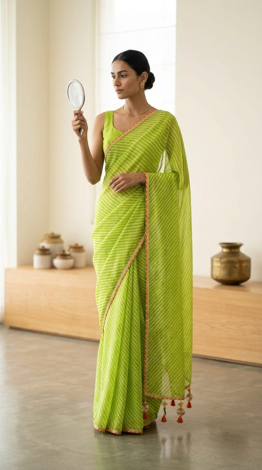 Georgette Leheriya Saree