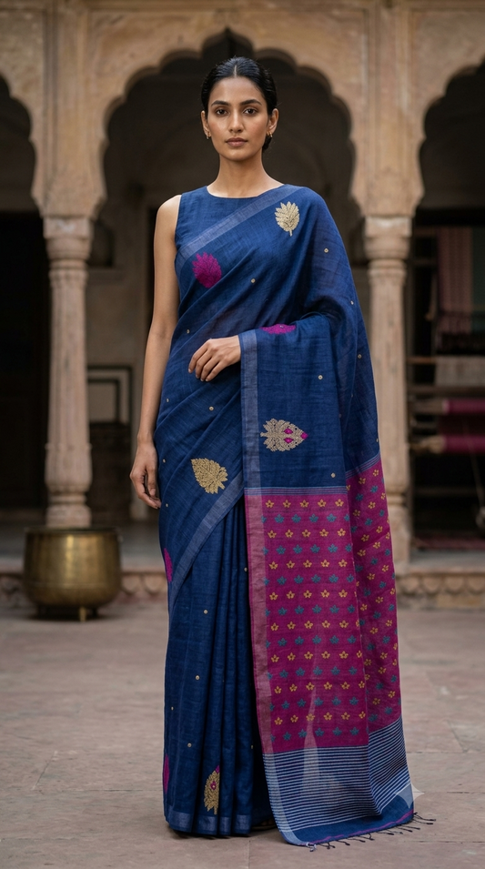 Handloom Linen Tissue Saree