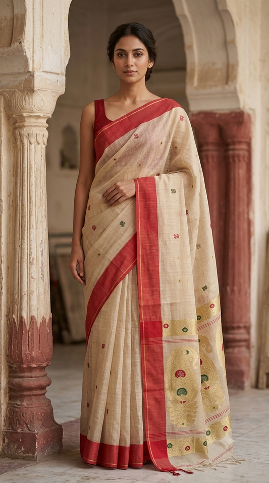 Handloom Linen Tissue Saree