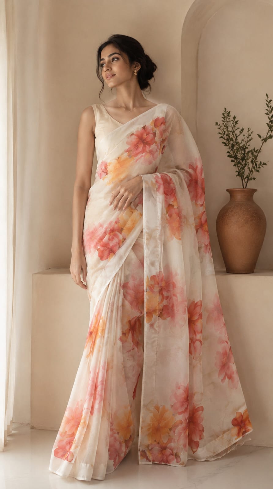 Digital Printed Georgette Saree