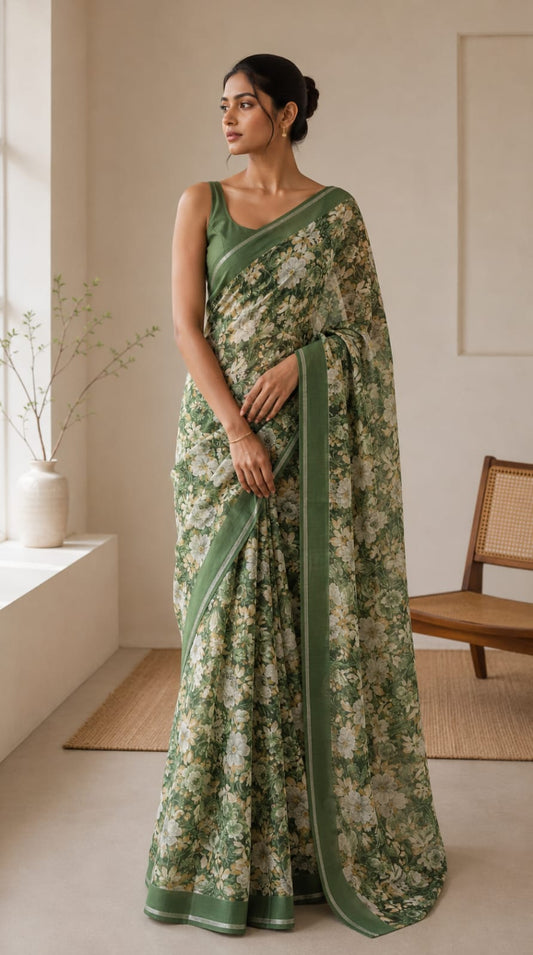 Digital Printed Georgette Saree