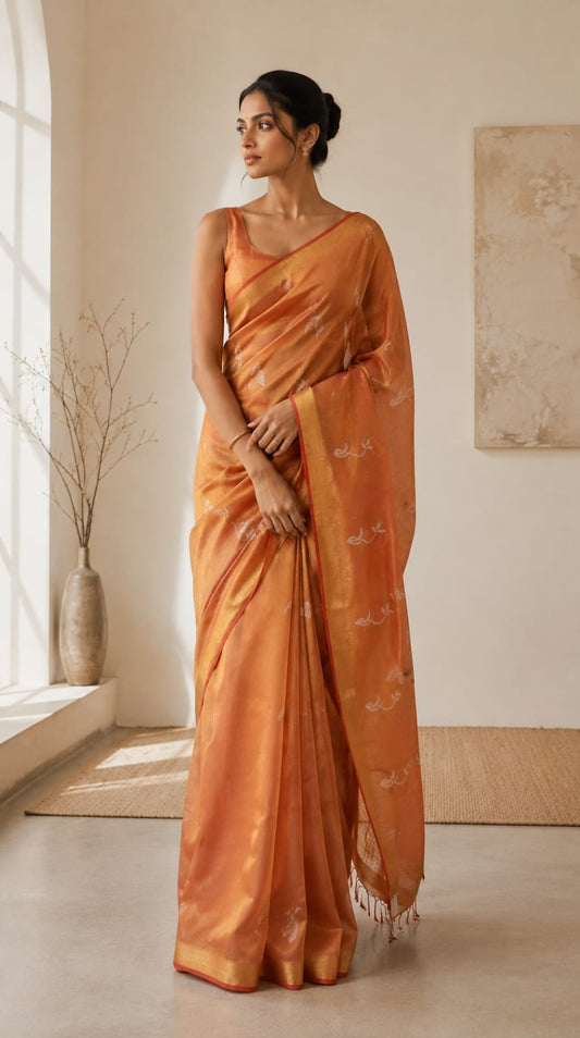 Handloom Tissue Linen Saree
